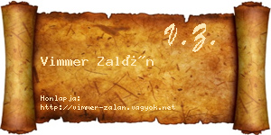 Vimmer Zalán névjegykártya